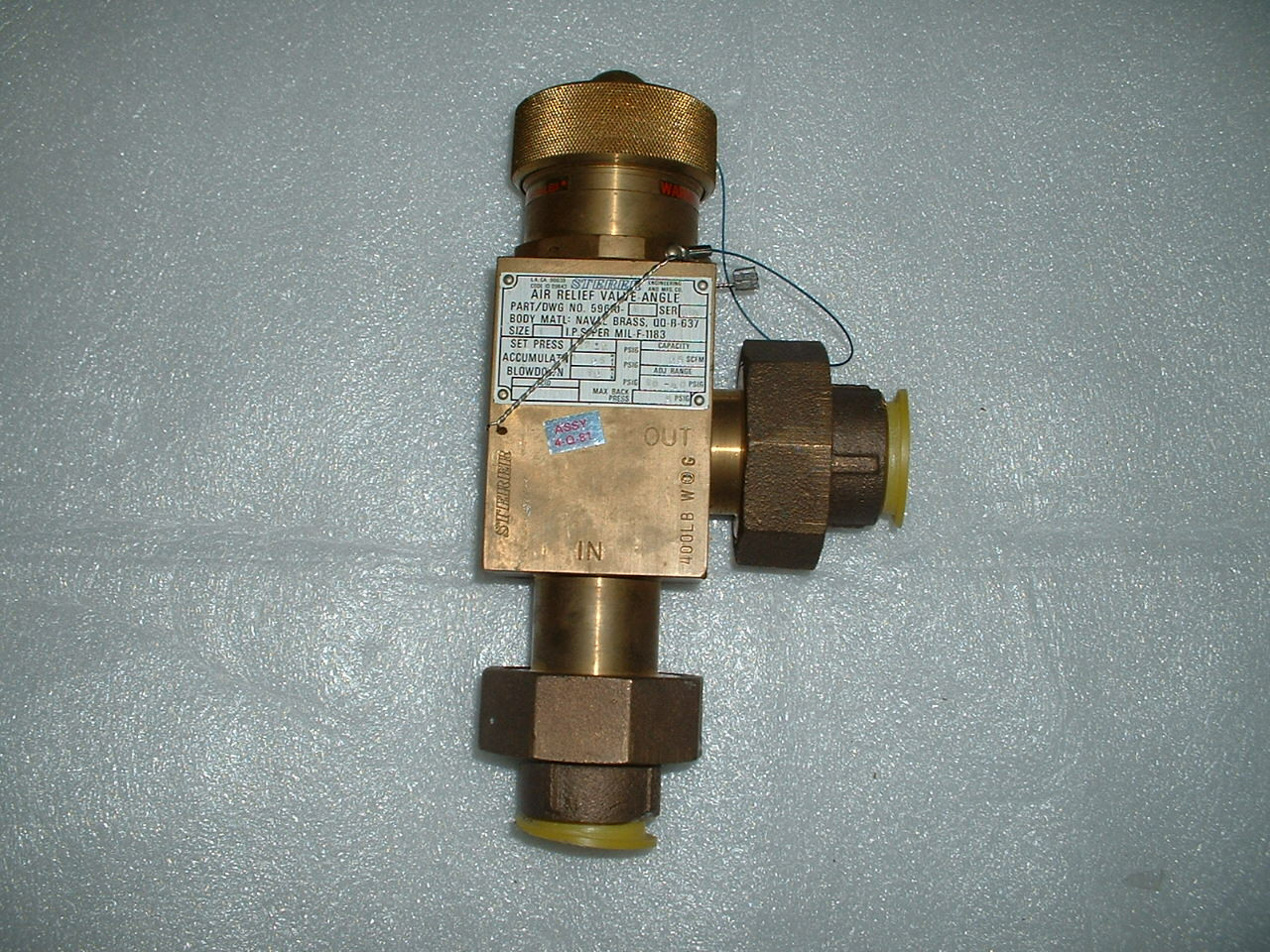 STERER Safety Relief Valve P/N 596101Size 1"EATON CORPORATION DBA